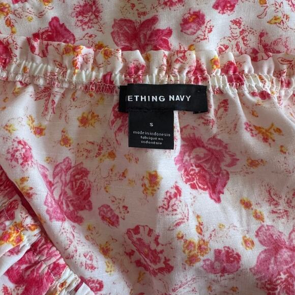 Something Navy Fitted Surplice Top Size Small - Picture 4 of 5